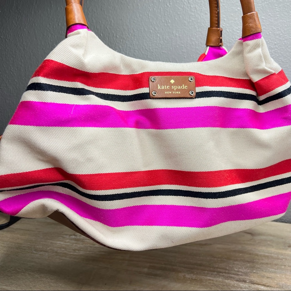 Kate spade leather fabric shoulder bag - Picture 10 of 14